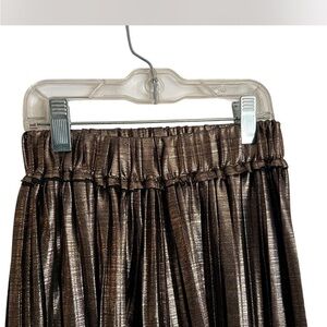 Zara Shimmering Bronze Palazzo Cropped Pants